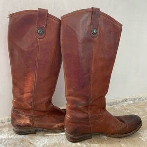Frye Melissa Brown Leather Riding Boots